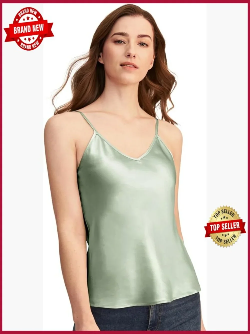 100% 19MM Mulberry Silk Camisole Tank Top Loose Fit Sleeveless Summer Women
